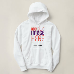MODERN EDITABLE SIMPLE WHITE IMAGE TEXT TEMPLATE HOODIE