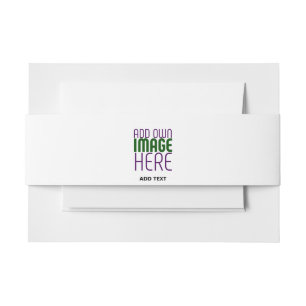 MODERN EDITABLE SIMPLE WHITE IMAGE TEXT TEMPLATE INVITATION BELLY BAND
