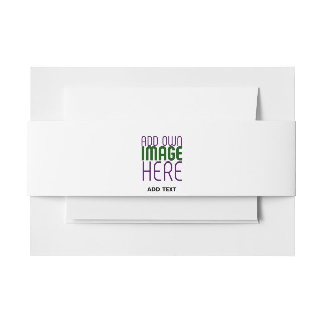 MODERN EDITABLE SIMPLE WHITE IMAGE TEXT TEMPLATE INVITATION BELLY BAND (Front Example)