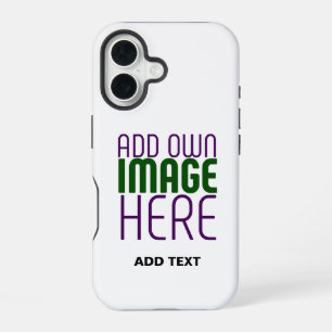 MODERN EDITABLE SIMPLE WHITE IMAGE TEXT TEMPLATE iPhone 16 CASE