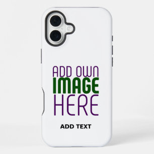 MODERN EDITABLE SIMPLE WHITE IMAGE TEXT TEMPLATE iPhone 16 PLUS CASE