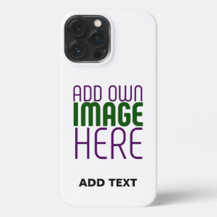 MODERN EDITABLE SIMPLE WHITE IMAGE TEXT TEMPLATE iPhone 13 PRO MAX CASE