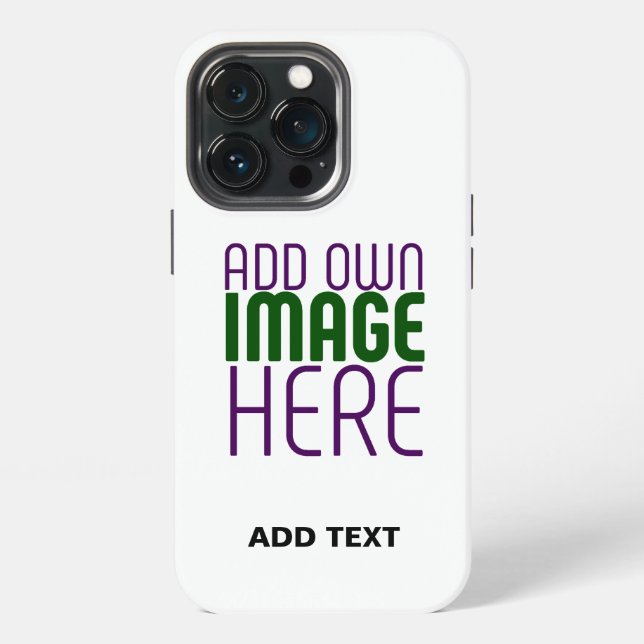 MODERN EDITABLE SIMPLE WHITE IMAGE TEXT TEMPLATE iPhone CASE (Back)