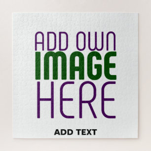 MODERN EDITABLE SIMPLE WHITE IMAGE TEXT TEMPLATE JIGSAW PUZZLE