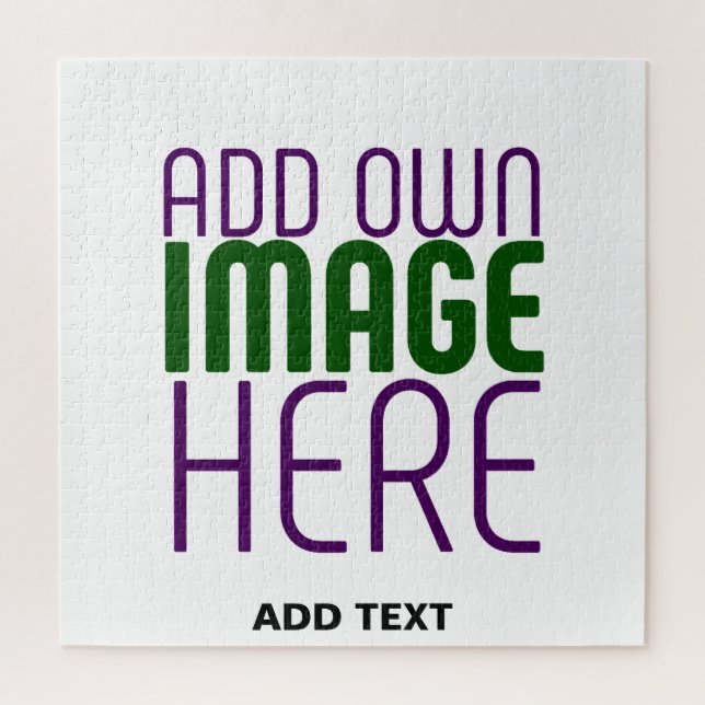 MODERN EDITABLE SIMPLE WHITE IMAGE TEXT TEMPLATE JIGSAW PUZZLE (Vertical)