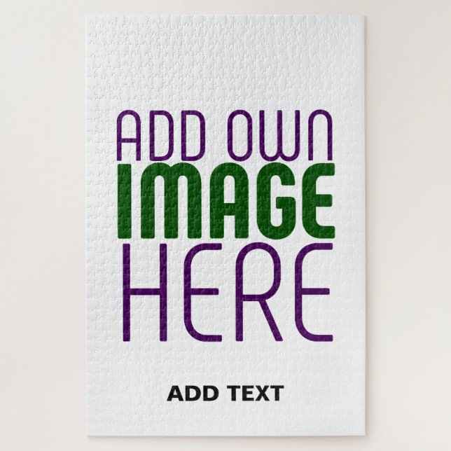 MODERN EDITABLE SIMPLE WHITE IMAGE TEXT TEMPLATE JIGSAW PUZZLE (Vertical)