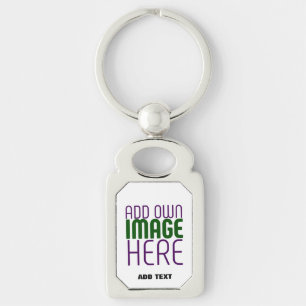 MODERN EDITABLE SIMPLE WHITE IMAGE TEXT TEMPLATE KEY RING