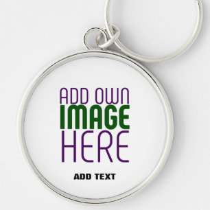 MODERN EDITABLE SIMPLE WHITE IMAGE TEXT TEMPLATE KEY RING
