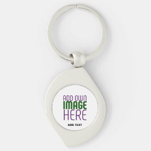 MODERN EDITABLE SIMPLE WHITE IMAGE TEXT TEMPLATE KEY RING