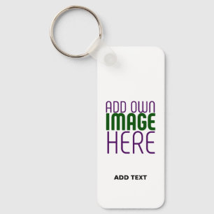 MODERN EDITABLE SIMPLE WHITE IMAGE TEXT TEMPLATE KEY RING
