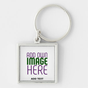 MODERN EDITABLE SIMPLE WHITE IMAGE TEXT TEMPLATE KEY RING