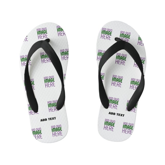 MODERN EDITABLE SIMPLE WHITE IMAGE TEXT TEMPLATE KID'S JANDALS (Footbed)