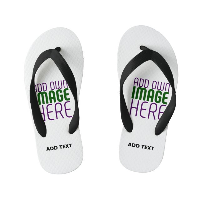 MODERN EDITABLE SIMPLE WHITE IMAGE TEXT TEMPLATE KID'S JANDALS (Footbed)