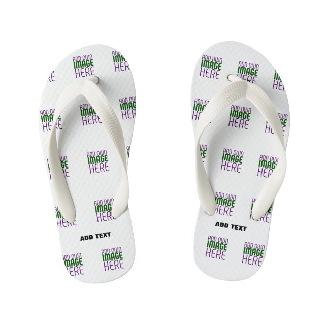 MODERN EDITABLE SIMPLE WHITE IMAGE TEXT TEMPLATE KID'S JANDALS (Footbed)