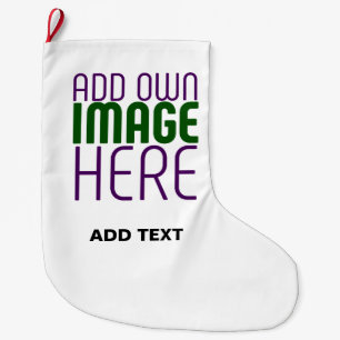  MODERN EDITABLE SIMPLE WHITE IMAGE TEXT TEMPLATE LARGE CHRISTMAS STOCKING