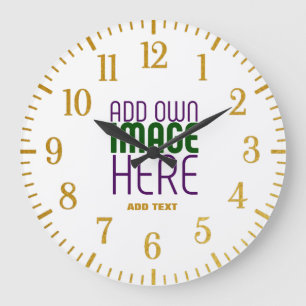 MODERN EDITABLE SIMPLE WHITE IMAGE TEXT TEMPLATE LARGE CLOCK