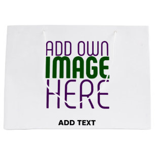 MODERN EDITABLE SIMPLE WHITE IMAGE TEXT TEMPLATE LARGE GIFT BAG