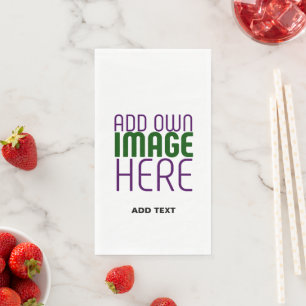 MODERN EDITABLE SIMPLE WHITE IMAGE TEXT TEMPLATE NAPKIN