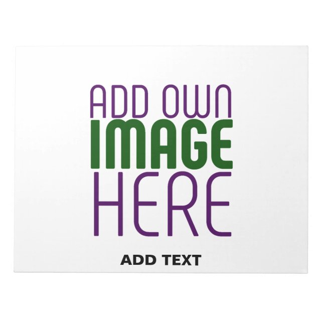 MODERN EDITABLE SIMPLE WHITE IMAGE TEXT TEMPLATE NOTEPAD (Front)