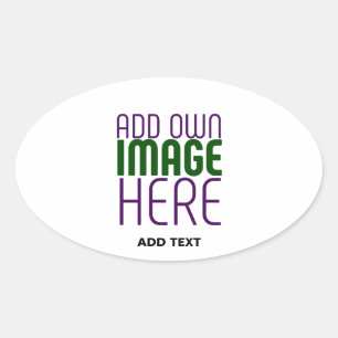 MODERN EDITABLE SIMPLE WHITE IMAGE TEXT TEMPLATE OVAL STICKER