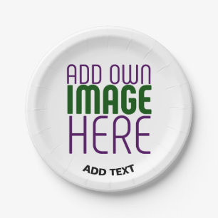 MODERN EDITABLE SIMPLE WHITE IMAGE TEXT TEMPLATE PAPER PLATE