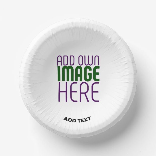 MODERN EDITABLE SIMPLE WHITE IMAGE TEXT TEMPLATE PAPER PLATE (Front)