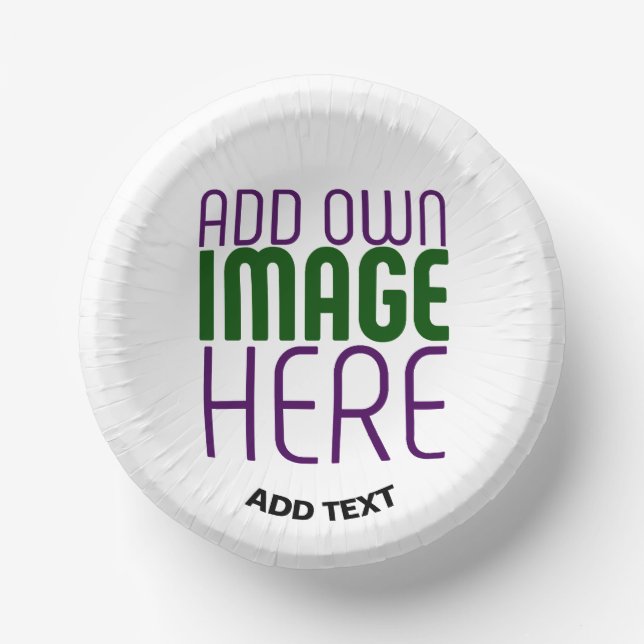 MODERN EDITABLE SIMPLE WHITE IMAGE TEXT TEMPLATE PAPER PLATE (Front)