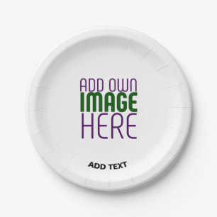 MODERN EDITABLE SIMPLE WHITE IMAGE TEXT TEMPLATE PAPER PLATE