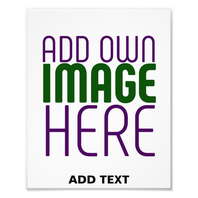 MODERN EDITABLE SIMPLE WHITE IMAGE TEXT TEMPLATE PHOTO PRINT (Front)