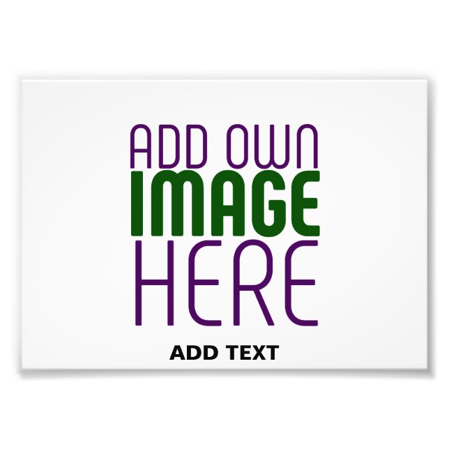 MODERN EDITABLE SIMPLE WHITE IMAGE TEXT TEMPLATE PHOTO PRINT (Front)