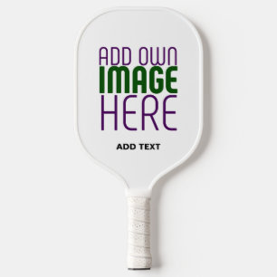 MODERN EDITABLE SIMPLE WHITE IMAGE TEXT TEMPLATE PICKLEBALL PADDLE