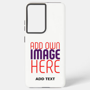 MODERN EDITABLE SIMPLE WHITE IMAGE TEXT TEMPLATE SAMSUNG GALAXY CASE