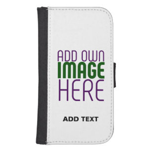 MODERN EDITABLE SIMPLE WHITE IMAGE TEXT TEMPLATE SAMSUNG S4 WALLET CASE