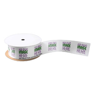 MODERN EDITABLE SIMPLE WHITE IMAGE TEXT TEMPLATE SATIN RIBBON