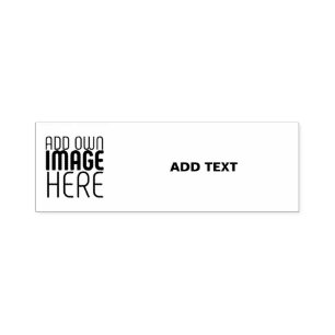 MODERN EDITABLE SIMPLE WHITE IMAGE TEXT TEMPLATE SELF-INKING STAMP