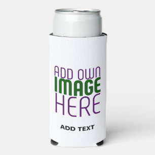 MODERN EDITABLE SIMPLE WHITE IMAGE TEXT TEMPLATE SELTZER CAN COOLER