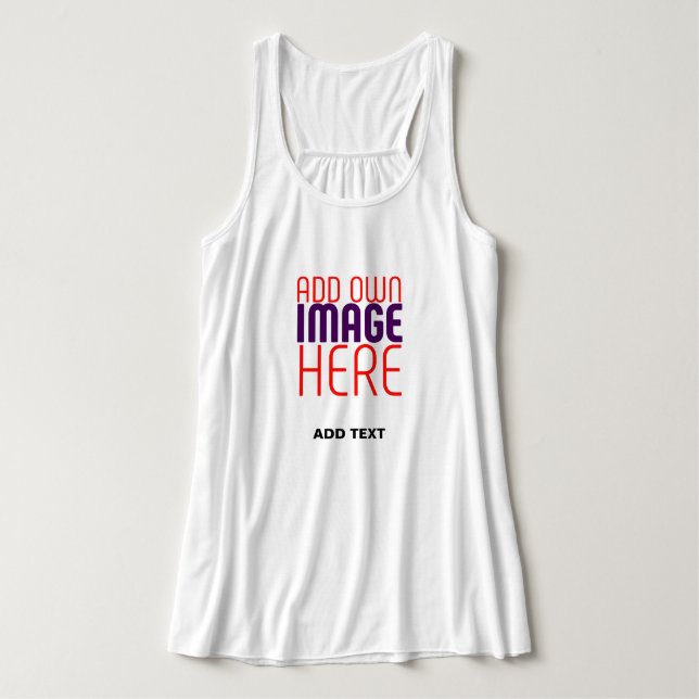MODERN EDITABLE SIMPLE WHITE IMAGE TEXT TEMPLATE SINGLET (Design Front)