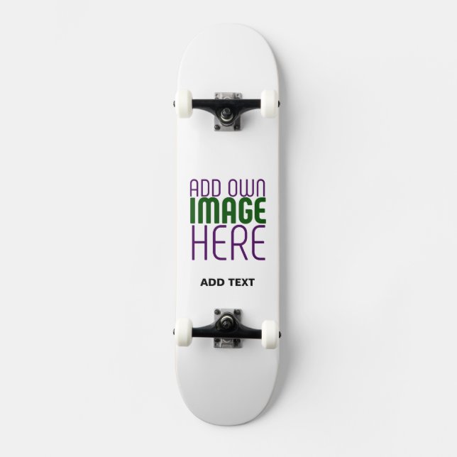 MODERN EDITABLE SIMPLE WHITE IMAGE TEXT TEMPLATE SKATEBOARD (Front)
