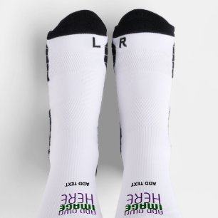 MODERN EDITABLE SIMPLE WHITE IMAGE TEXT TEMPLATE SOCKS
