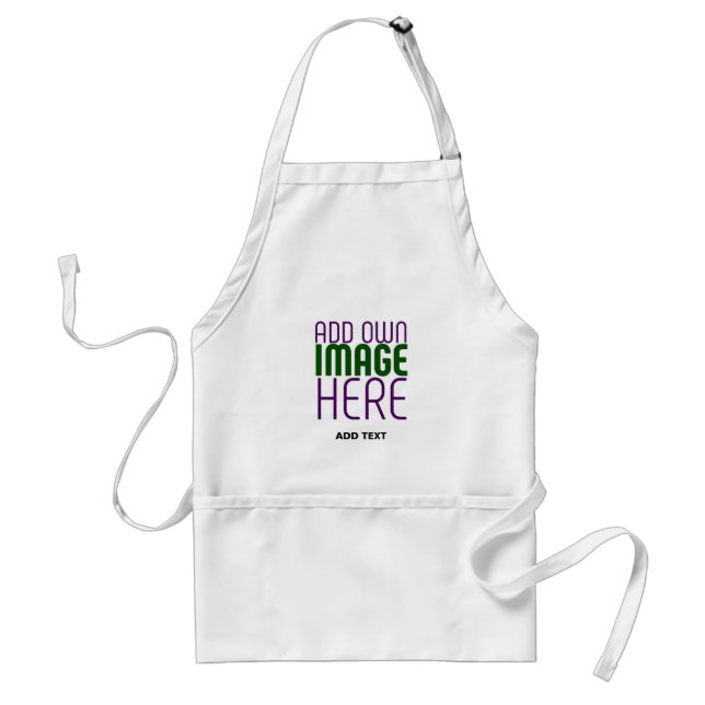MODERN EDITABLE SIMPLE WHITE IMAGE TEXT TEMPLATE STANDARD APRON (Front)