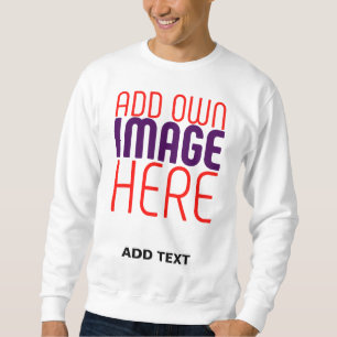MODERN EDITABLE SIMPLE WHITE IMAGE TEXT TEMPLATE SWEATSHIRT