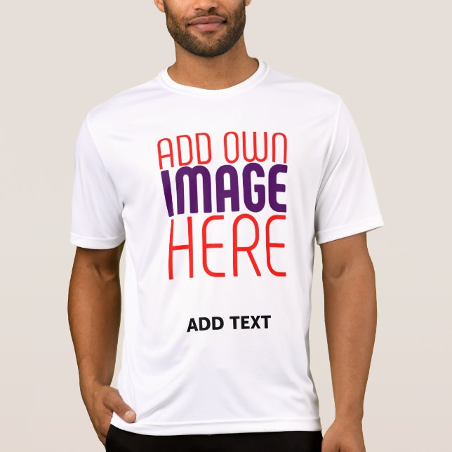MODERN EDITABLE SIMPLE WHITE IMAGE TEXT TEMPLATE T-Shirt (Front)