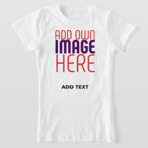 MODERN EDITABLE SIMPLE WHITE IMAGE TEXT TEMPLATE T-Shirt