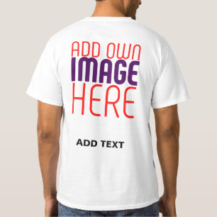MODERN EDITABLE SIMPLE WHITE IMAGE TEXT TEMPLATE T-Shirt