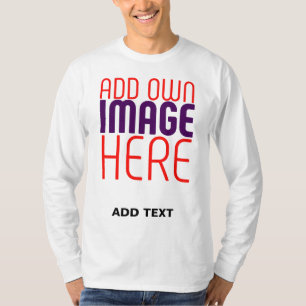 MODERN EDITABLE SIMPLE WHITE IMAGE TEXT TEMPLATE T-Shirt