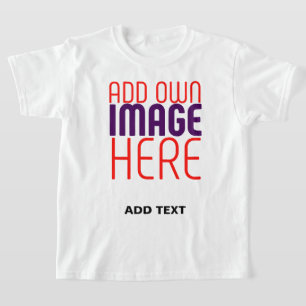 MODERN EDITABLE SIMPLE WHITE IMAGE TEXT TEMPLATE T-Shirt