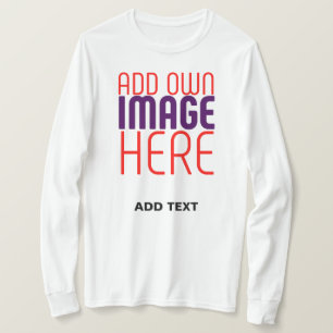 MODERN EDITABLE SIMPLE WHITE IMAGE TEXT TEMPLATE T-Shirt