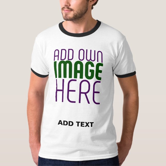 MODERN EDITABLE SIMPLE WHITE IMAGE TEXT TEMPLATE T-Shirt (Front)