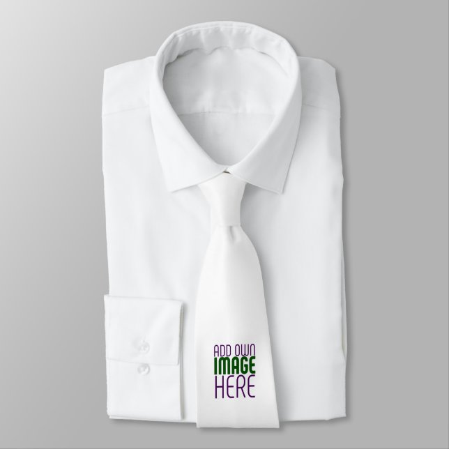 MODERN EDITABLE SIMPLE WHITE IMAGE TEXT TEMPLATE TIE (Tied)