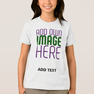 MODERN EDITABLE SIMPLE WHITE IMAGE TEXT TEMPLATE Tri-Blend SHIRT